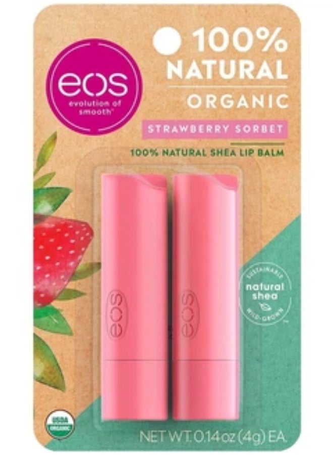 EOS Strawberry Sorbet Blister 2-Pack Sticks.28 oz